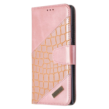 For Samsung Galaxy Note20 Ultra Matching Color Crocodile Texture Horizontal Flip PU Leather Case with Wallet & Holder & Card Slots(Rose Gold)-garmade.com