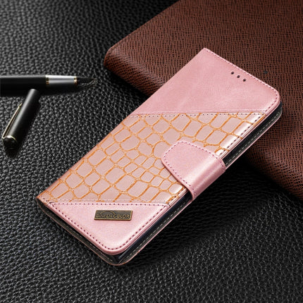For Samsung Galaxy Note20 Ultra Matching Color Crocodile Texture Horizontal Flip PU Leather Case with Wallet & Holder & Card Slots(Rose Gold)-garmade.com