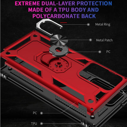 For Samsung Galaxy Note20 Shockproof TPU + PC Protective Case with 360 Degree Rotating Holder(Black)-garmade.com