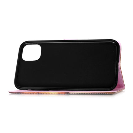 For iPhone 12 mini Painted Flat Texture Leather Case with Lanyard & Card Slot & Wallet & Holder(Revolving Pony)-garmade.com