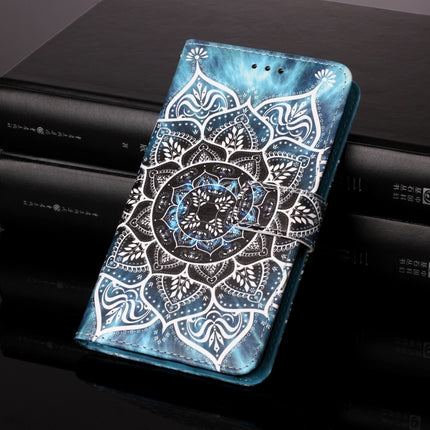 For iPhone 12 mini Painted Flat Texture Leather Case with Lanyard & Card Slot & Wallet & Holder(Undersea Mandala)-garmade.com