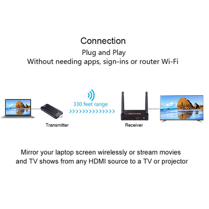 Measy FHD656 Mini 1080P HDMI 1.4 HD Wireless Audio Video Transmitter Receiver Extender Transmission System, Transmission Distance: 100m, US Plug-garmade.com