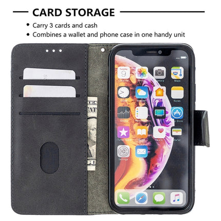 For iPhone XR Matching Color Crocodile Texture Horizontal Flip PU Leather Case with Wallet & Holder & Card Slots(Black)-garmade.com