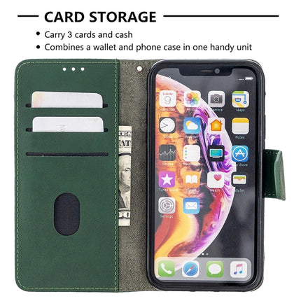 For iPhone XR Matching Color Crocodile Texture Horizontal Flip PU Leather Case with Wallet & Holder & Card Slots(Green)-garmade.com