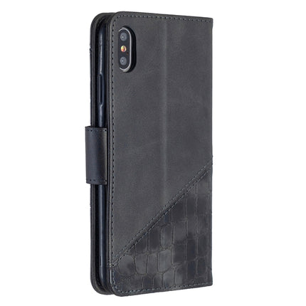 For iPhone XS Max Matching Color Crocodile Texture Horizontal Flip PU Leather Case with Wallet & Holder & Card Slots(Black)-garmade.com