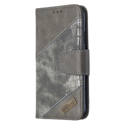 For iPhone XS / X Matching Color Crocodile Texture Horizontal Flip PU Leather Case with Wallet & Holder & Card Slots(Grey)-garmade.com
