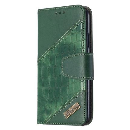 For iPhone XS / X Matching Color Crocodile Texture Horizontal Flip PU Leather Case with Wallet & Holder & Card Slots(Green)-garmade.com
