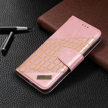 For iPhone XS / X Matching Color Crocodile Texture Horizontal Flip PU Leather Case with Wallet & Holder & Card Slots(Rose Gold)-garmade.com