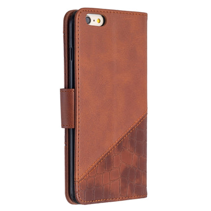 For iPhone 6 Plus Matching Color Crocodile Texture Horizontal Flip PU Leather Case with Wallet & Holder & Card Slots(Brown)-garmade.com