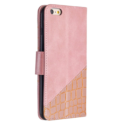For iPhone 6 Plus Matching Color Crocodile Texture Horizontal Flip PU Leather Case with Wallet & Holder & Card Slots(Rose Gold)-garmade.com