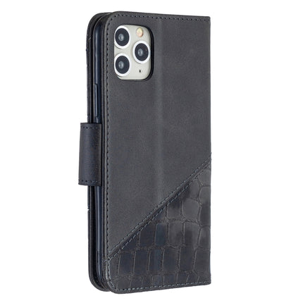 For iPhone 11 Pro Matching Color Crocodile Texture Horizontal Flip PU Leather Case with Wallet & Holder & Card Slots(Black)-garmade.com