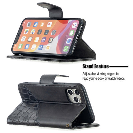 For iPhone 11 Pro Matching Color Crocodile Texture Horizontal Flip PU Leather Case with Wallet & Holder & Card Slots(Black)-garmade.com