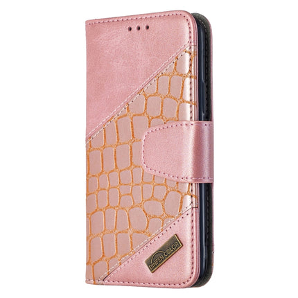 For iPhone 11 Pro Matching Color Crocodile Texture Horizontal Flip PU Leather Case with Wallet & Holder & Card Slots(Rose Gold)-garmade.com