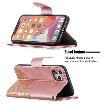 For iPhone 11 Pro Matching Color Crocodile Texture Horizontal Flip PU Leather Case with Wallet & Holder & Card Slots(Rose Gold)-garmade.com