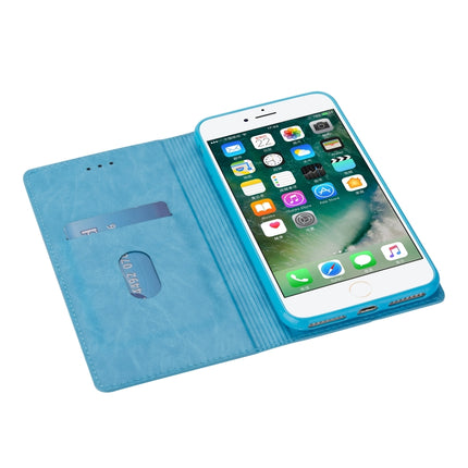 For iPhone 6 Plus Ultrathin Glitter Magnetic Horizontal Flip Leather Case with Holder & Card Slots(Sky Blue)-garmade.com