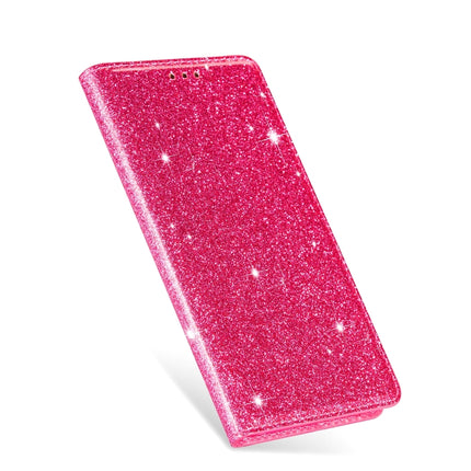 For iPhone 6 Plus Ultrathin Glitter Magnetic Horizontal Flip Leather Case with Holder & Card Slots(Rose Red)-garmade.com