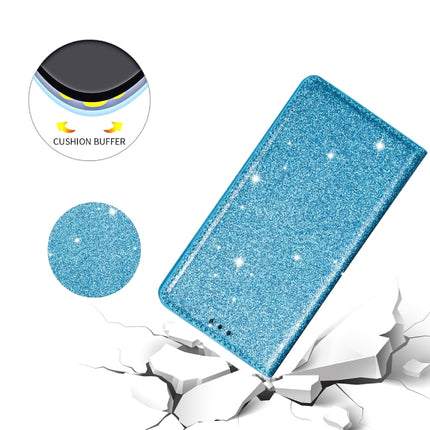 For iPhone 11 Ultrathin Glitter Magnetic Horizontal Flip Leather Case with Holder & Card Slots(Sky Blue)-garmade.com