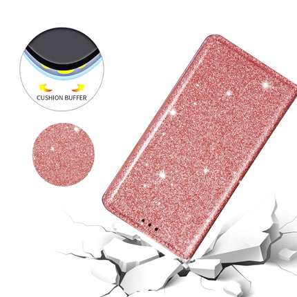 For iPhone 11 Ultrathin Glitter Magnetic Horizontal Flip Leather Case with Holder & Card Slots(Rose Gold)-garmade.com