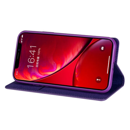 For iPhone 11 Ultrathin Glitter Magnetic Horizontal Flip Leather Case with Holder & Card Slots(Purple)-garmade.com