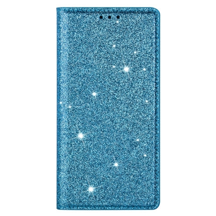 For iPhone 11 Pro Ultrathin Glitter Magnetic Horizontal Flip Leather Case with Holder & Card Slots(Sky Blue)-garmade.com