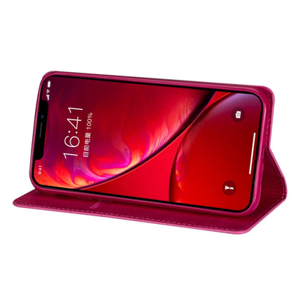 For iPhone 11 Pro Max Ultrathin Glitter Magnetic Horizontal Flip Leather Case with Holder & Card Slots(Rose Red)-garmade.com