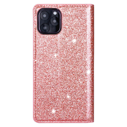 For iPhone 11 Pro Max Ultrathin Glitter Magnetic Horizontal Flip Leather Case with Holder & Card Slots(Rose Gold)-garmade.com