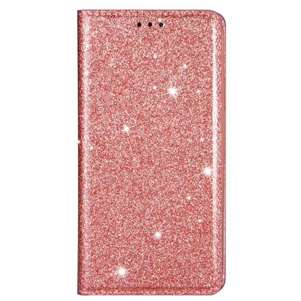 For iPhone X / XS Ultrathin Glitter Magnetic Horizontal Flip Leather Case with Holder & Card Slots(Rose Gold)-garmade.com