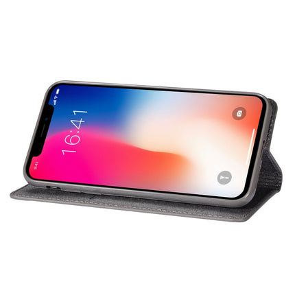 For iPhone X / XS Ultrathin Glitter Magnetic Horizontal Flip Leather Case with Holder & Card Slots(Grey)-garmade.com