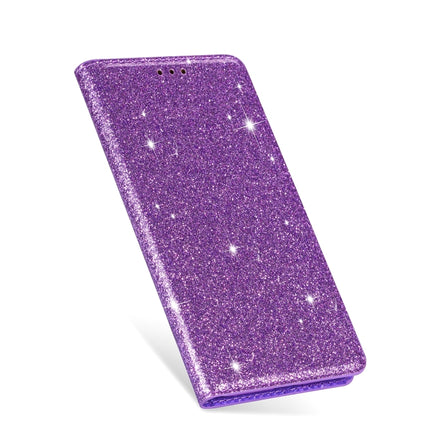 For iPhone X / XS Ultrathin Glitter Magnetic Horizontal Flip Leather Case with Holder & Card Slots(Purple)-garmade.com