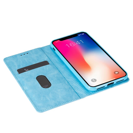 For iPhone XR Ultrathin Glitter Magnetic Horizontal Flip Leather Case with Holder & Card Slots(Sky Blue)-garmade.com