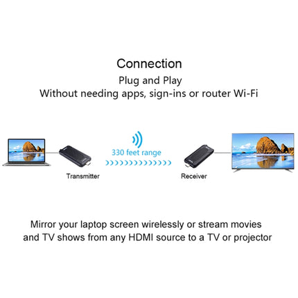 Measy FHD656 Nano 1080P HDMI 1.4 HD Wireless Audio Video Double Mini Transmitter Receiver Extender Transmission System, Transmission Distance: 100m, US Plug-garmade.com