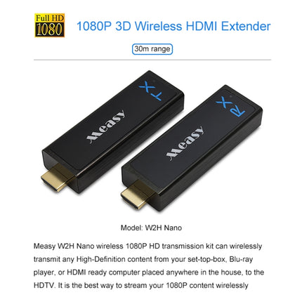 Measy W2H Nano 1080P HDMI 1.4 3D Wireless HDMI Audio Video Transmitter Receiver Extender, Transmission Distance: 30m, US Plug-garmade.com
