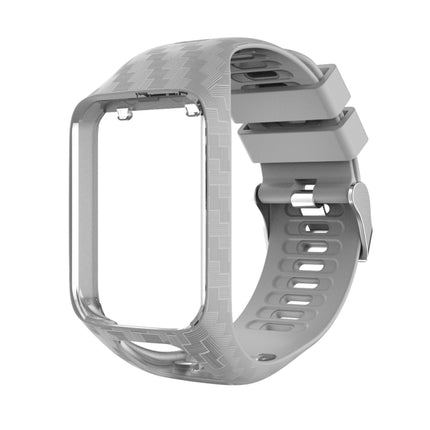 For Tomtom 2 / 3 Radium Carving Texture Replacement Strap Watchband(White)-garmade.com