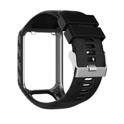 For Tomtom 2 / 3 Radium Carving Texture Replacement Strap Watchband(Black)-garmade.com