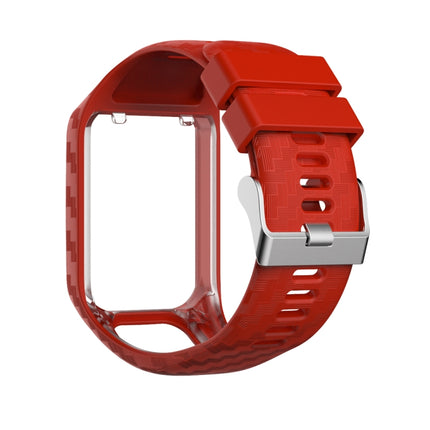 For Tomtom 2 / 3 Radium Carving Texture Replacement Strap Watchband(Red)-garmade.com