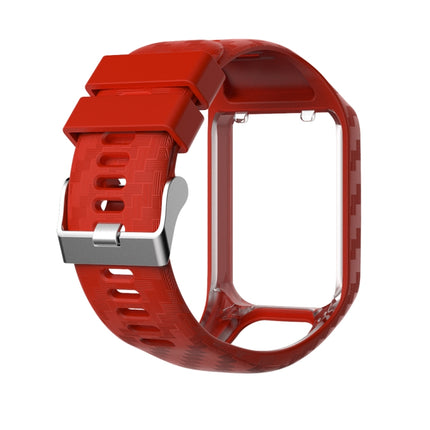 For Tomtom 2 / 3 Radium Carving Texture Replacement Strap Watchband(Red)-garmade.com