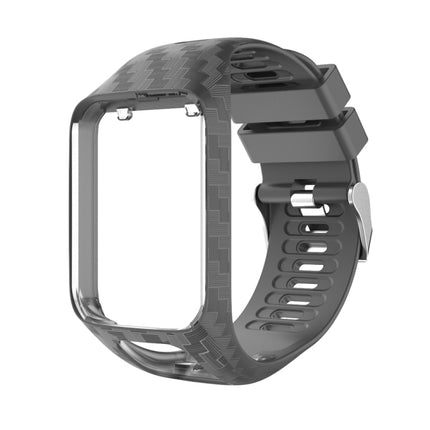 For Tomtom 2 / 3 Radium Carving Texture Replacement Strap Watchband(Grey)-garmade.com