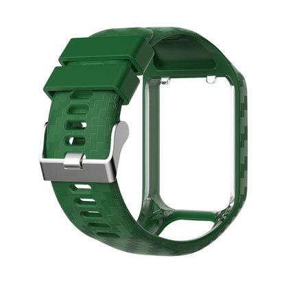 For Tomtom 2 / 3 Radium Carving Texture Replacement Strap Watchband(Army Green)-garmade.com
