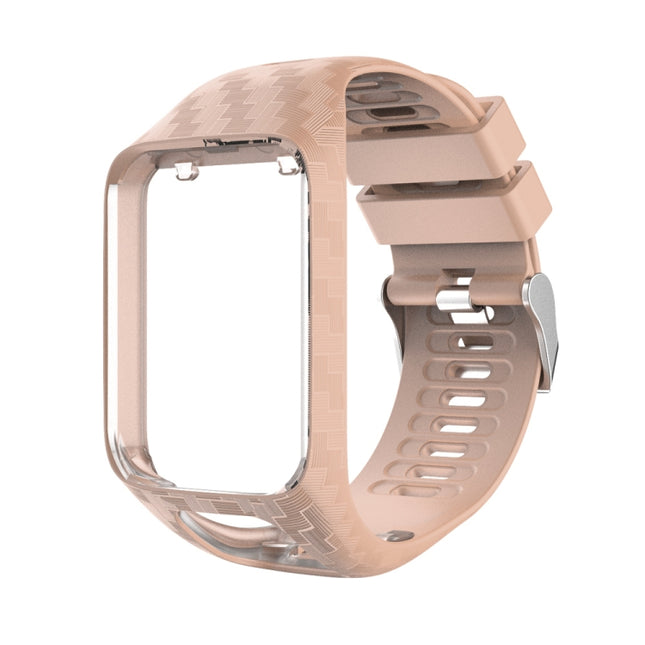 For Tomtom 2 / 3 Radium Carving Texture Replacement Strap Watchband(Khaki)-garmade.com