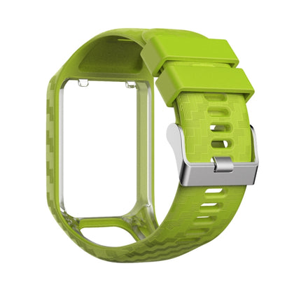 For Tomtom 2 / 3 Radium Carving Texture Replacement Strap Watchband(Lime Green)-garmade.com