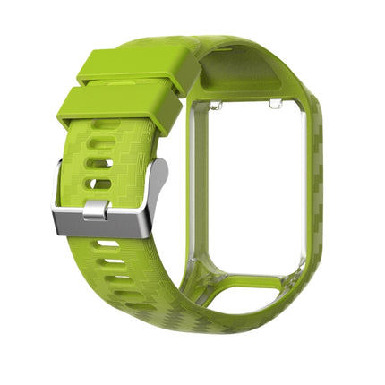 For Tomtom 2 / 3 Radium Carving Texture Replacement Strap Watchband(Lime Green)-garmade.com