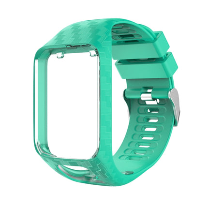 For Tomtom 2 / 3 Radium Carving Texture Replacement Strap Watchband(Mint Green)-garmade.com