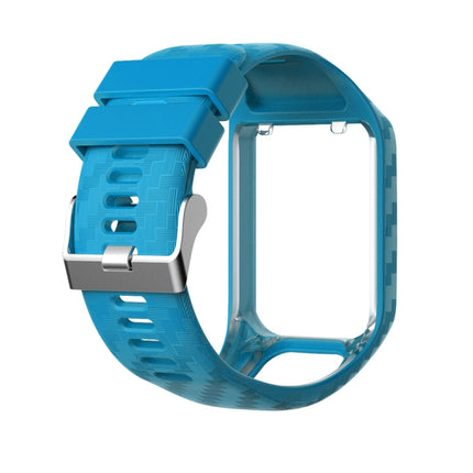 For Tomtom 2 / 3 Radium Carving Texture Replacement Strap Watchband(Sky Blue)-garmade.com