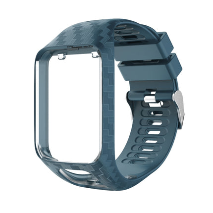 For Tomtom 2 / 3 Radium Carving Texture Replacement Strap Watchband(Blue Grey)-garmade.com