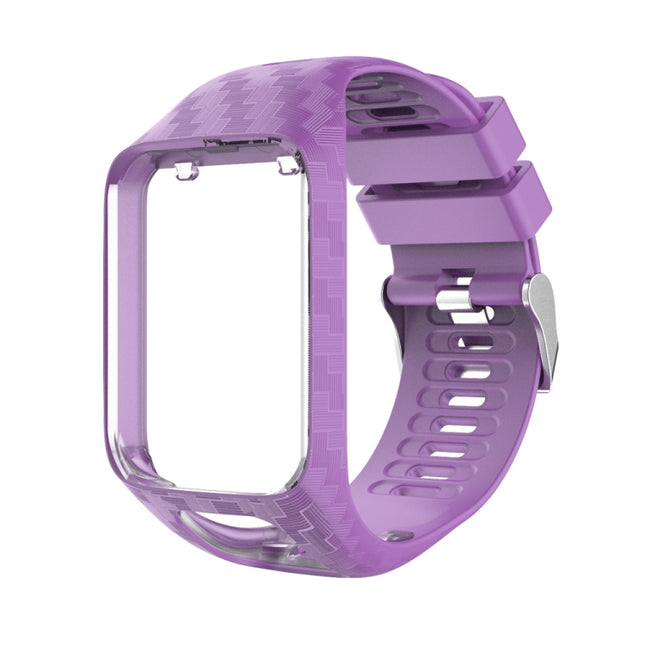 For Tomtom 2 / 3 Radium Carving Texture Replacement Strap Watchband(Purple)-garmade.com