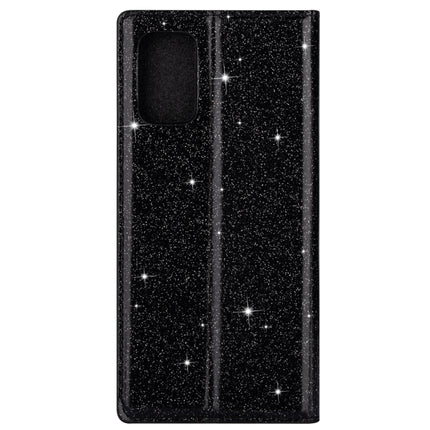 For Samsung Galaxy S20 Ultrathin Glitter Magnetic Horizontal Flip Leather Case with Holder & Card Slots(Black)-garmade.com