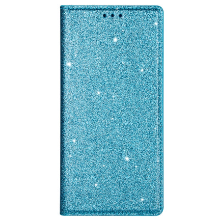 For Samsung Galaxy S20 Ultrathin Glitter Magnetic Horizontal Flip Leather Case with Holder & Card Slots(Sky Blue)-garmade.com