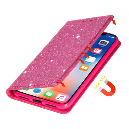 For Samsung Galaxy S20 Ultrathin Glitter Magnetic Horizontal Flip Leather Case with Holder & Card Slots(Rose Red)-garmade.com