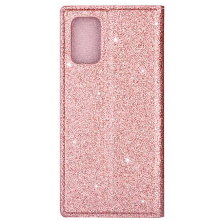 For Samsung Galaxy S20 Ultrathin Glitter Magnetic Horizontal Flip Leather Case with Holder & Card Slots(Rose Gold)-garmade.com