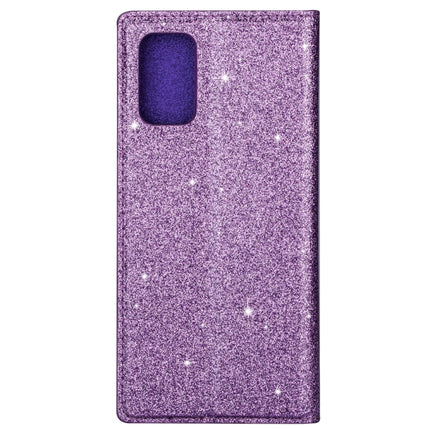 For Samsung Galaxy S20 Ultrathin Glitter Magnetic Horizontal Flip Leather Case with Holder & Card Slots(Purple)-garmade.com